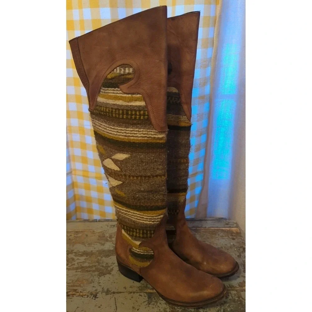 Free Bird By‎ Steven CABAL Over Knee Wool Blanket Boots Women's Size 9 M